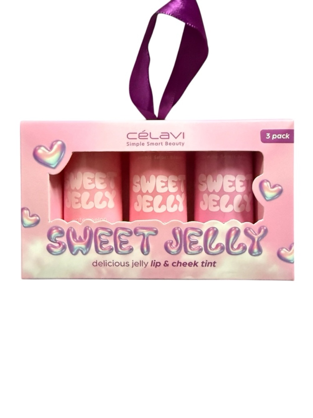 Célavi Sweet Jelly Lip & Cheek Tint Trio - Pink Packaging